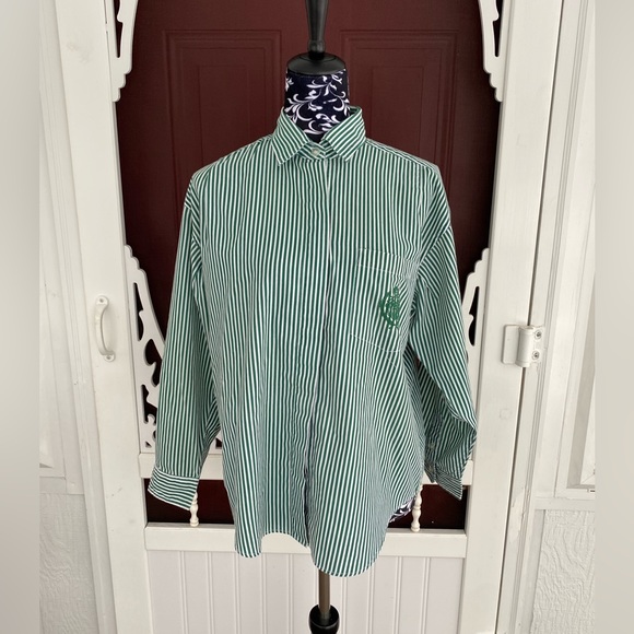 Separate Issue Women’s Striped Pleated Long Sleeve Button Up Shirt Size 10 - Picture 1 of 16